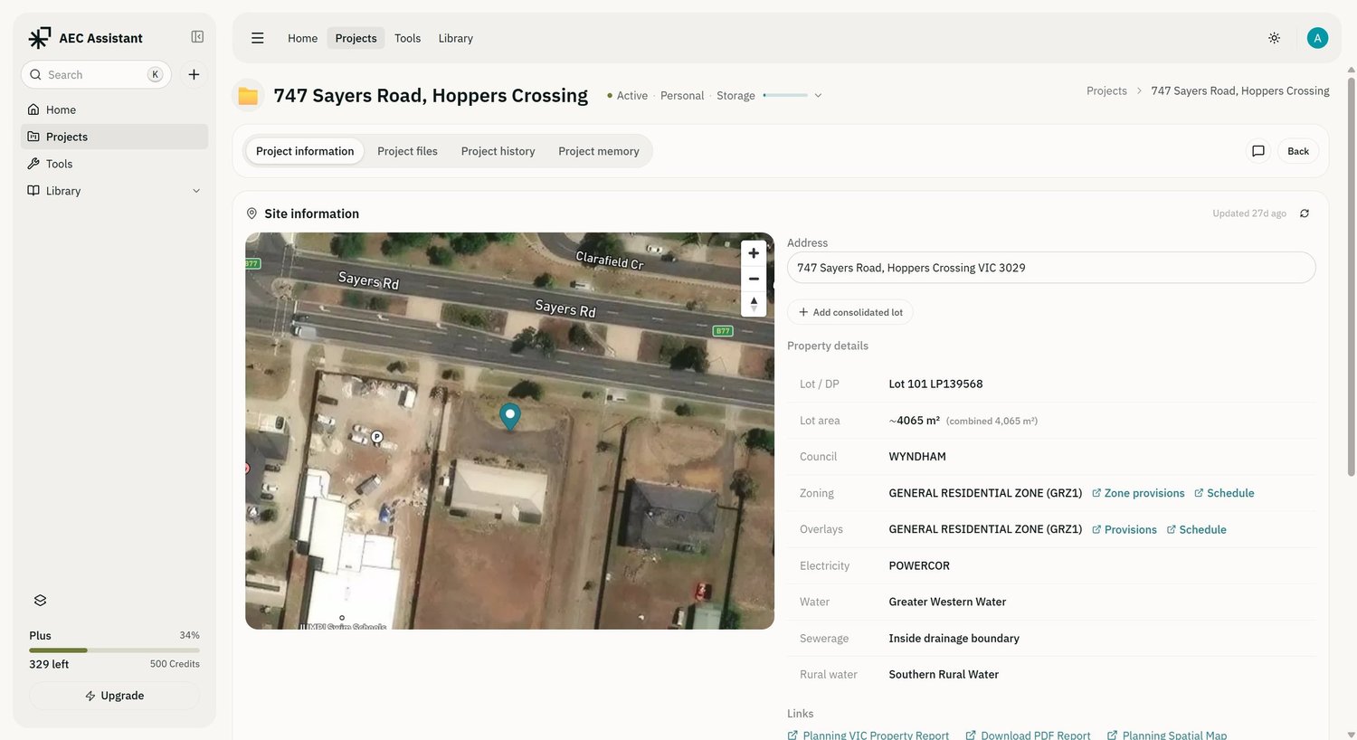 AEC Assistant interface screenshot (2 of 6) from Update 3